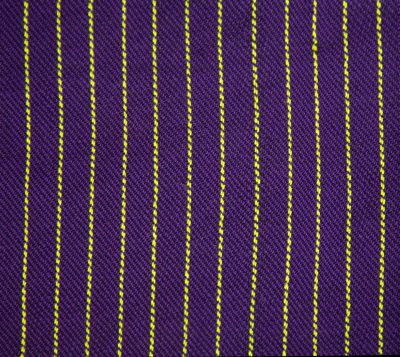 handwoven cloth sample - purple and lime green, 88% purple, 12% lime green