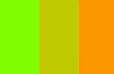 yellow green and yellow orange, mixed together