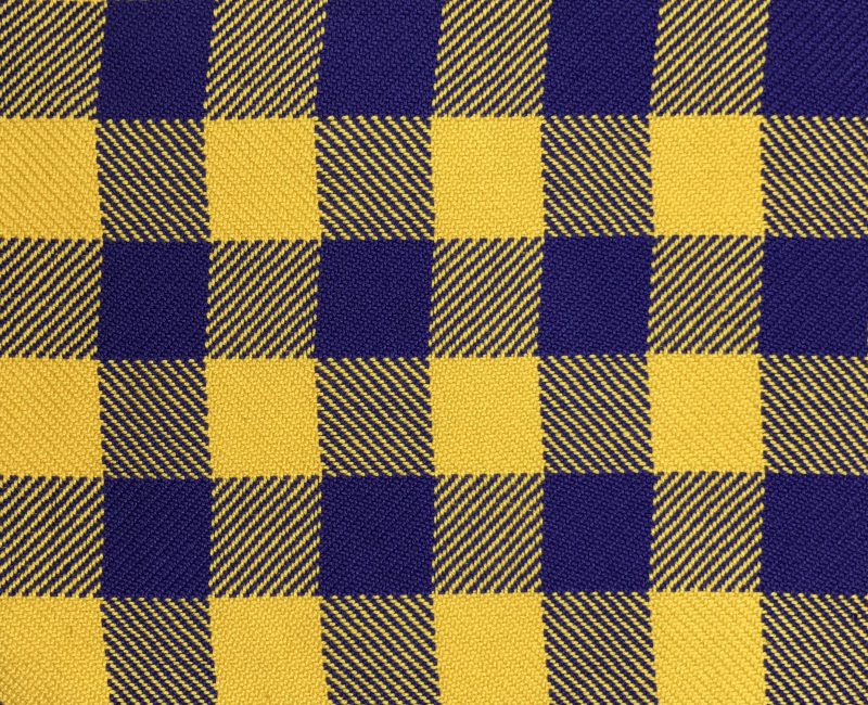 Handwoven cloth woven in highly contrasting colors - yellow and navy blue