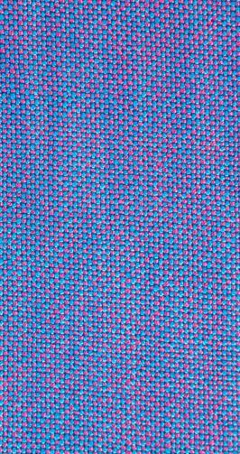closeup of handwoven plain weave swatch in blue and magenta yarns