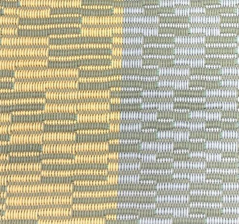 handwoven yellow and blue repp weave sample