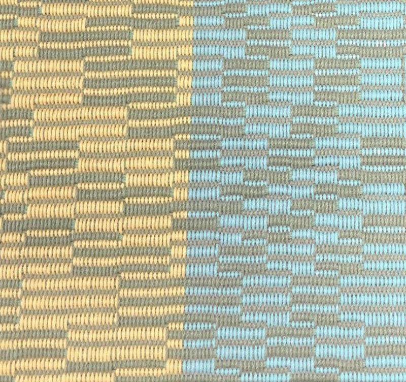 handwoven repp weave sample with saturated blue yarn