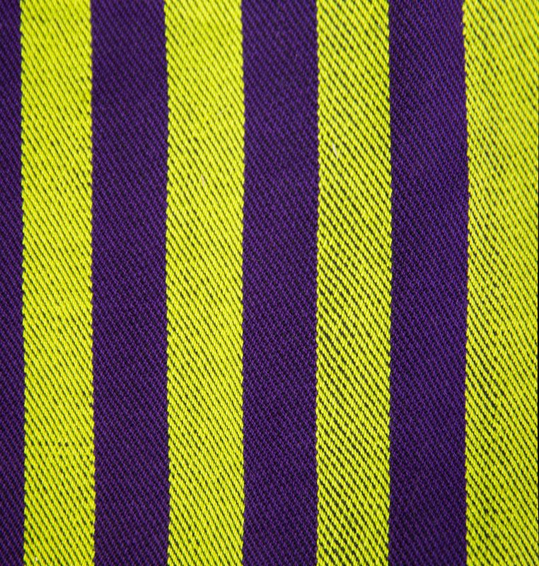 wide striped lime green and dark purple swatches