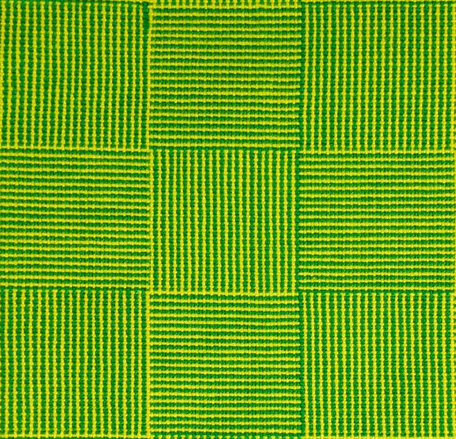 swatch of yellow and green log cabin fabric