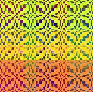 Draft for Joy Pate's Colorista Challenge solution,, in Make Your Colors Sing color in weaving class by Tien Chiu