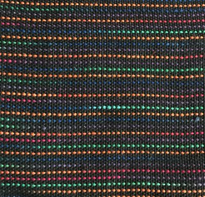 Colors separated by a single shot of black weft