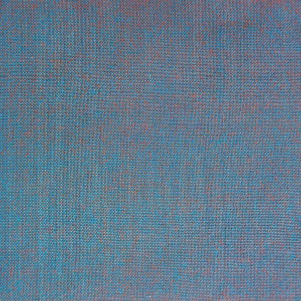 plain weave swatch woven with blue and orange yarns, appearing dull blue-gray