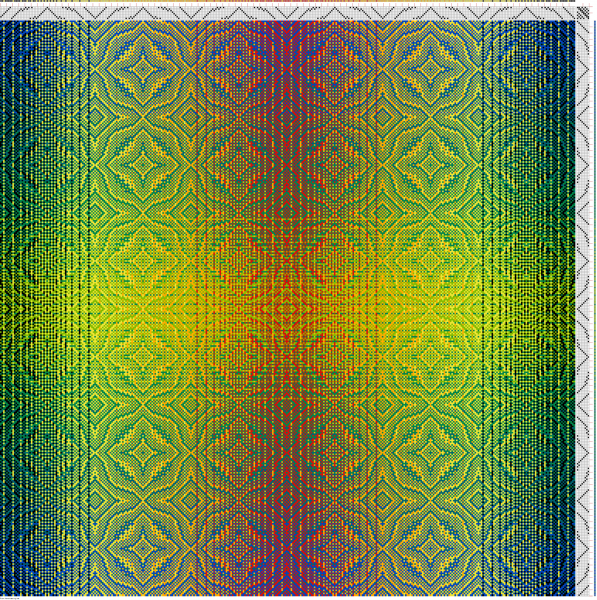 Draft #1 in warp and weft gradient patterns