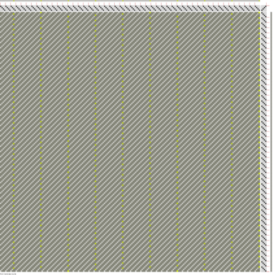 lime green pinstripes on gray, olive weft, 3/1 twill reverse side, mostly weft showing