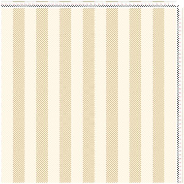 draft with alternating stripes in light brown and cream